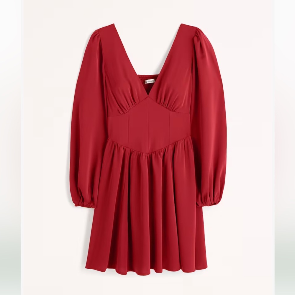 New Abercrombie Long-Sleeve Corset Mini Dress